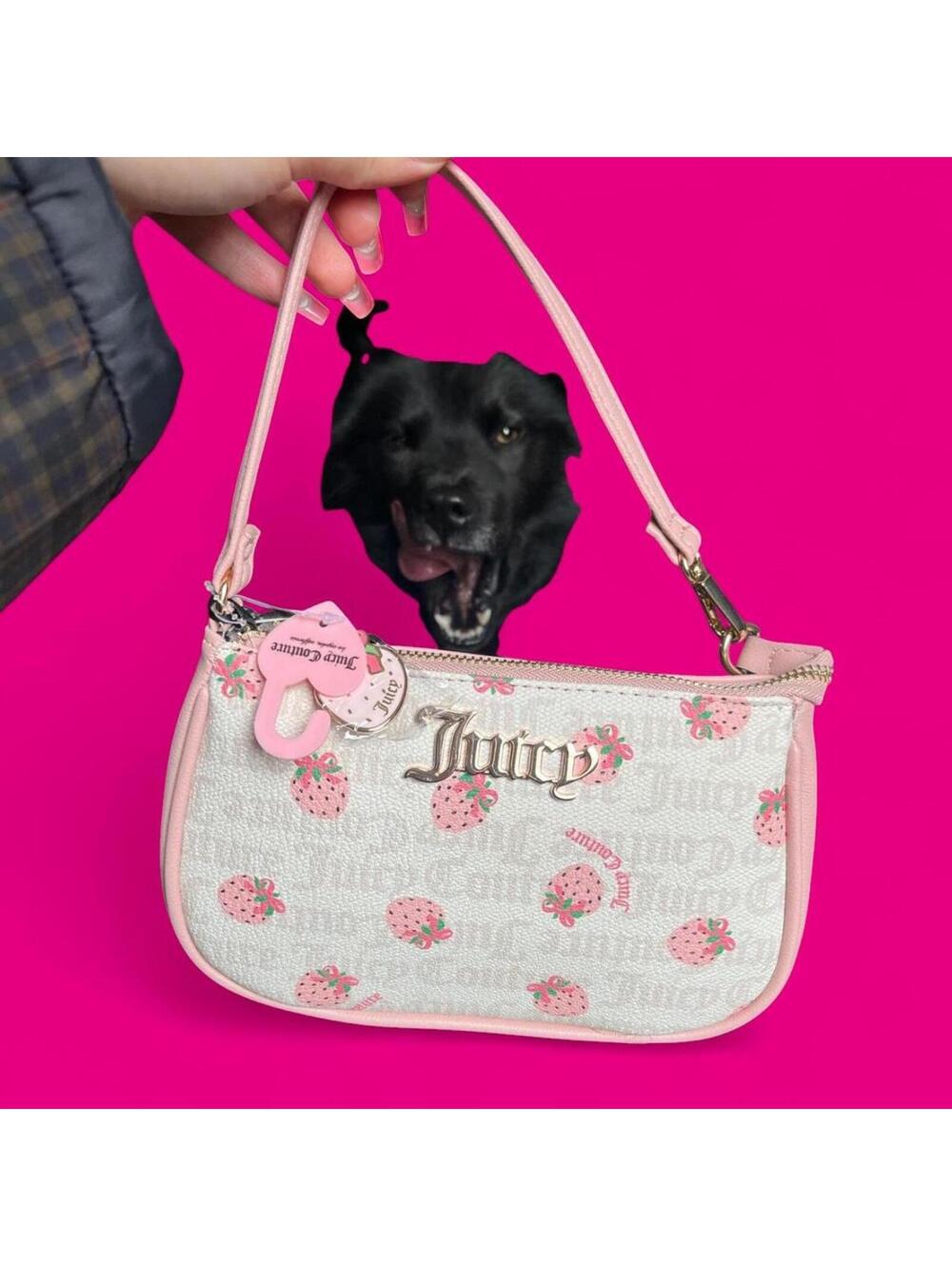 Juicy Couture Women's Pink and White Bag
